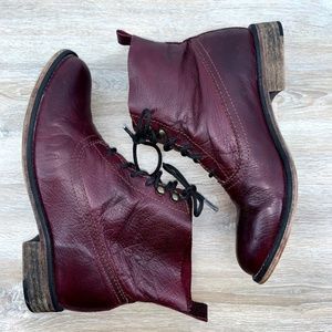 Steve madden leather lace up boots